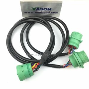 Green J1939 Male To 2pcs Green Dual J1939 Female Y Cable