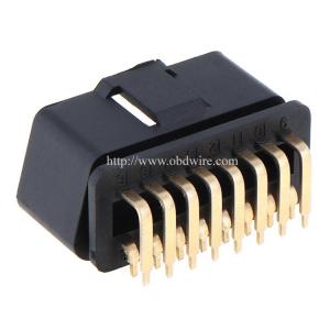 OBD2 16pin male connector gold plated connector 90 degrees to the right bend pin OBD plug car truck interface