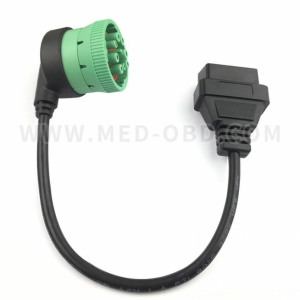 OBDII Female  To Green Type2 J1939  Female Cable Right Angle 0.3m
