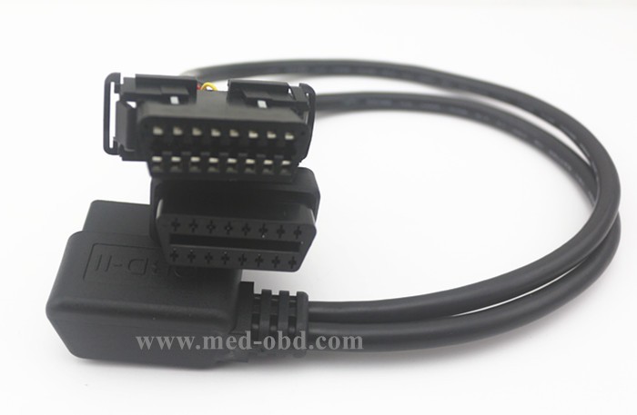 Right Angle OBD2 Y Cable Adapter For Honda Universal Snap In OBDII