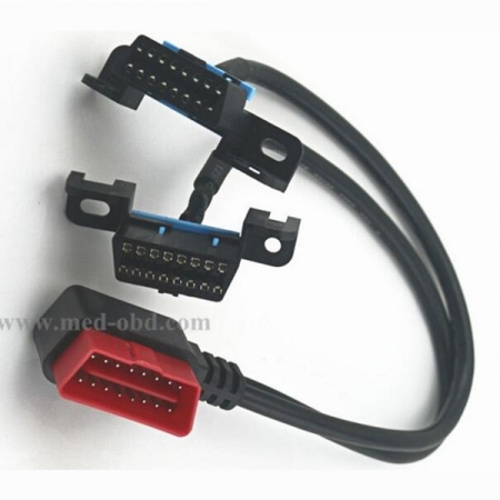 Right-Angle J1962M To 2 J1962F, Y Cable, 1ft,OBD2 Splitter Y Cable