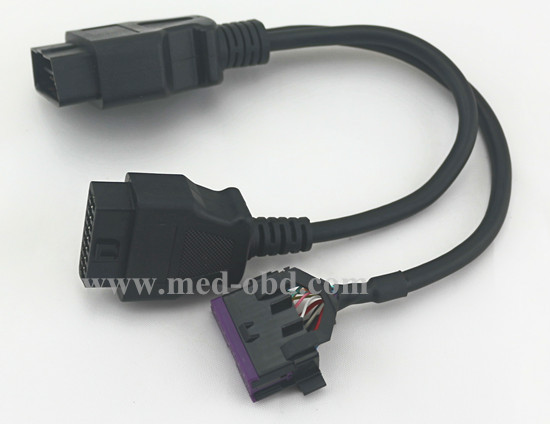 Universal OBD2 Splitter Y Cable, Assembled J1962M To 2 J1962F, 1ft