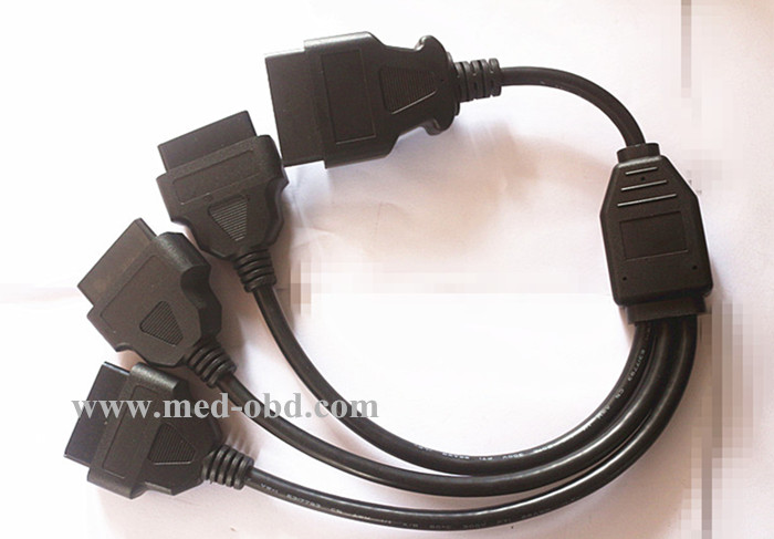 OBD2 Splitter Y Cable , J1962M To 3-J1962F, Splitter OBD2 Cable 1 To 3, 1ft