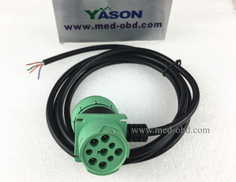 Green J1939M/F Pass-Through To Open End Cable 2m