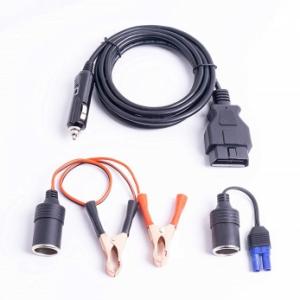 OBD2 Vehicle Emergency Power Supply Cable Memory Saver With Alligator Clip-On 12V Car Battery Cigarette Lighter Power 