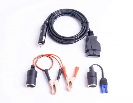 OBD 2 Vehicle Emergency Power Supply Cable Memory Saver With Alligator Clip-On 12V Car Battery Cigarette Lighter Power 