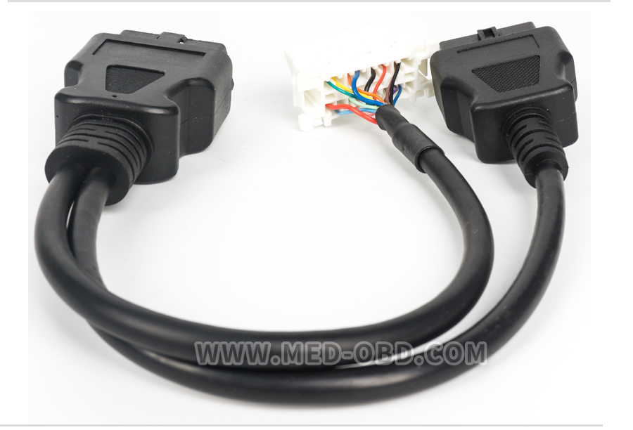 OBD2 Splitter Y Cable Male To 2 Female Connector White Connector