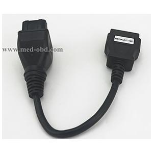 Renault Adapter, OBD 16P FEMALE For RENAULT 12P To Obd2 Adapter