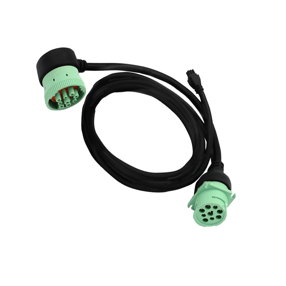 2021 Green 9 pin J1939 male to 9pin J 1939 female can bus cable j1939 eld cable