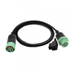 Right angle green 9-pin type 2 cable for truck automatic diagnostic tool