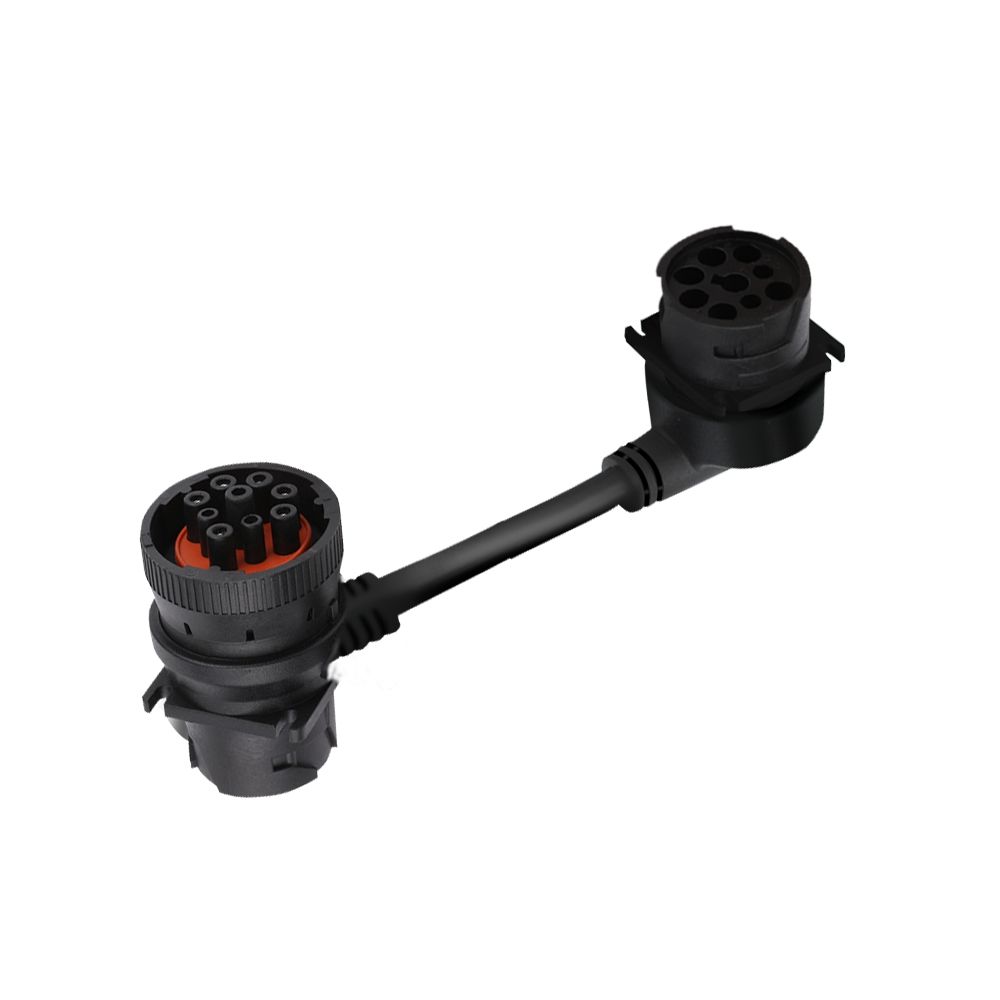 Black durability J 1939 cable 9 pin to 6 pin ohm sensitive insulation resistance