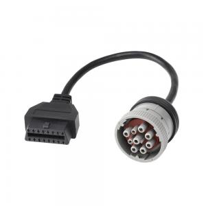 16Pin Female To J1939 9P Grey Male J1939 Connector To OBD2 Cable For Transport Equipment By Telematics, Fleet Management Or Truc