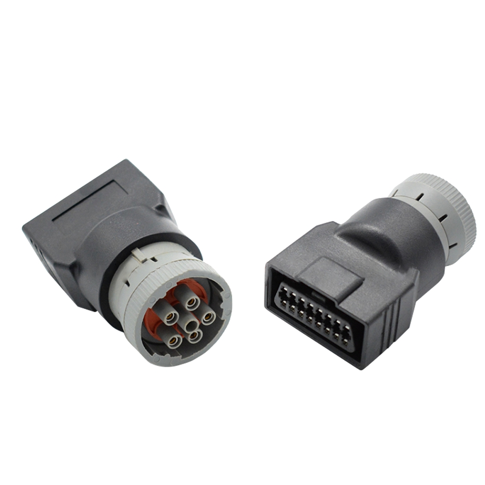 9 pin J 1939 male to j 1962 OBD 2 OBDII 16 pin male adapter