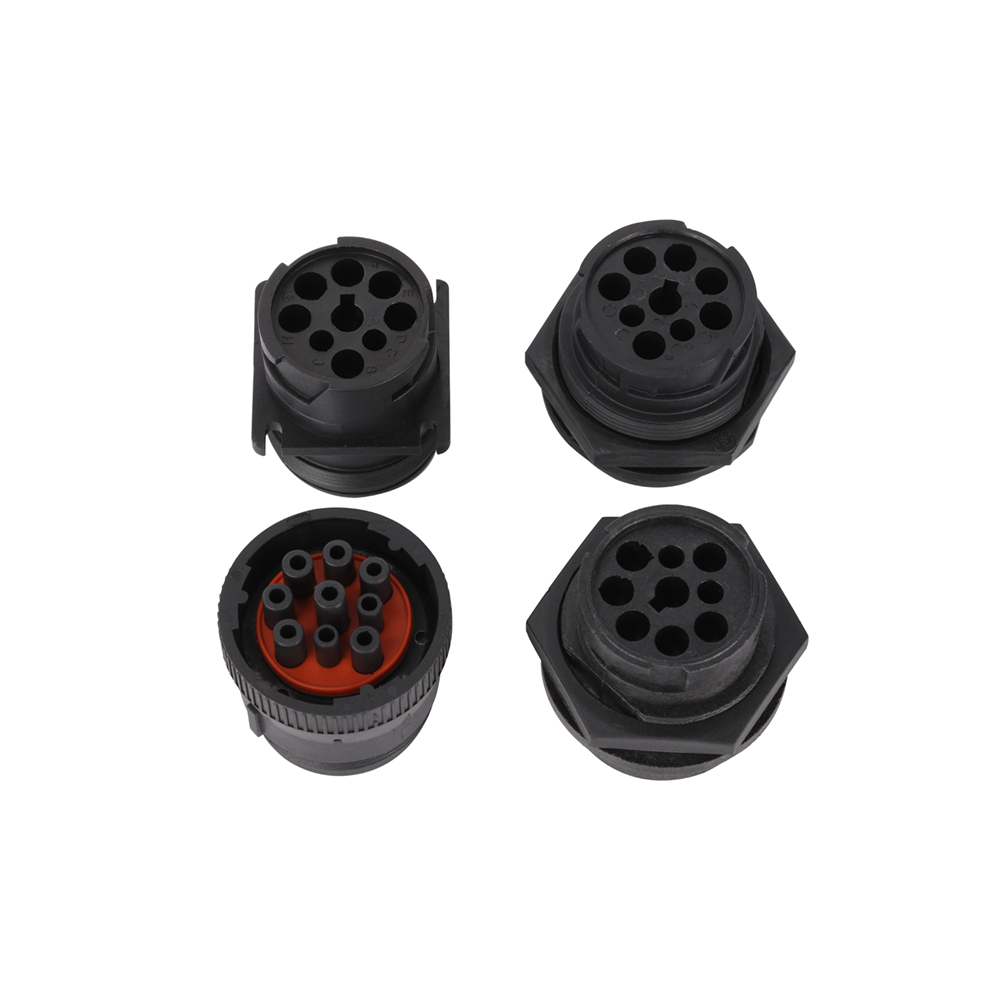 J1939 9Pin TYpe1 Female Black With Screw Thread J1939 Connector